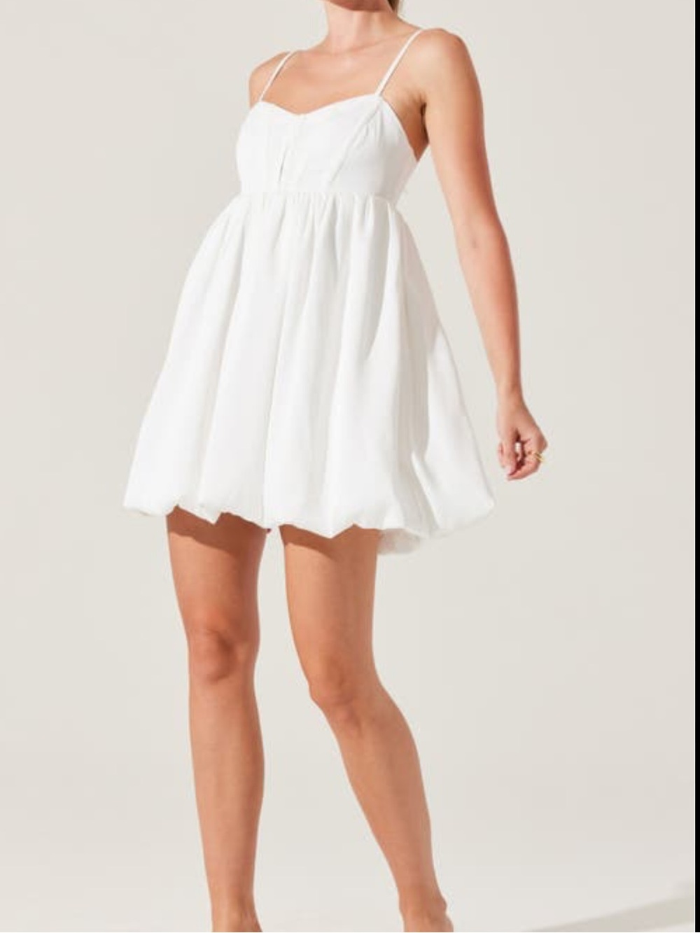 Astr White Spaghetti-Strap Bustier Bubble Mini Dress - Bridal or Event Dress